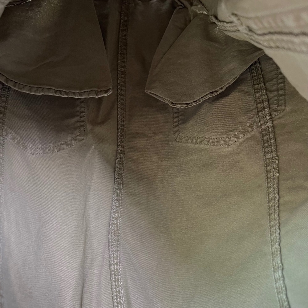 Zara Cargo Mini Skirt M Olive Green Womens Gorpcore Utility Raw Hem Cotton Skirt - Picture 7 of 7